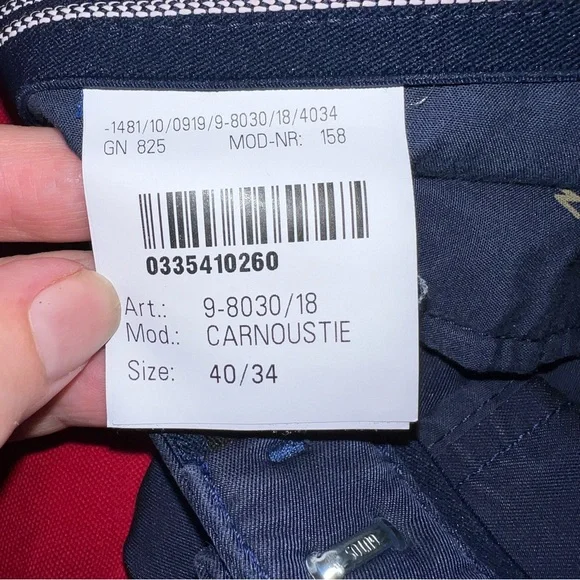 Meyer Golf Caarnoustie Chino Navy Pants Mens Size 40x34